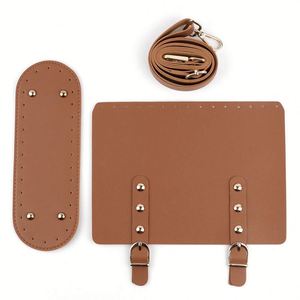 Kit de sac à main en cuir PU DIY, accessoires au crochet, imprimé gaufré, design moderne portable, bandoulière/sangle croisée - HR - Product Image 6