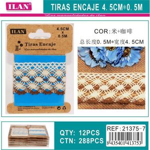 Cinturini in pizzo Ilan 4,5 cm x 0,5 m + colore per decorazioni artigianali - Product Image 3