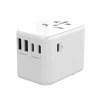 Soket listrik Adaptor, teknologi terbaru soket listrik Universal, pengisi daya perjalanan seluruh dunia, Adaptor daya 3 Tipe C dan 2 port Usb Multi Plug