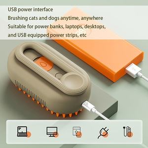 2024 multifonctionnel rotatif chat toilettage vapeur brosse épilation pour animaux de compagnie pulvérisation Massage peigne 3 en 1 auto-nettoyant vapeur chat brosse - Product Image 5