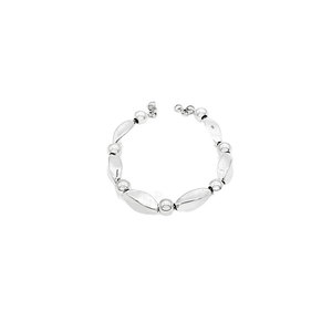 Excellent Grades Twisted Oval <b>Bead</b> Link Features Elongated 925 Sterling <b>Silver</b> Bracelet - Product Image 1