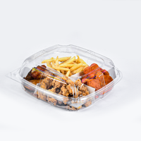 RESG grande collation restauration rapide transparent PET rPET livraison 9 pouces boîtes d'emballage pour hamburger personnalisées récipient à hamburger en plastique avec couvercle