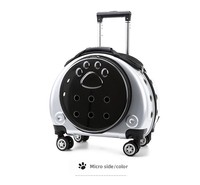 Sac à dos de transport pour animaux de compagnie Premium, type capsule spatiale, avec fenêtre transparente, ventilé, amovible, à roulettes et à main, pour les promenades quotidiennes et les longs trajets