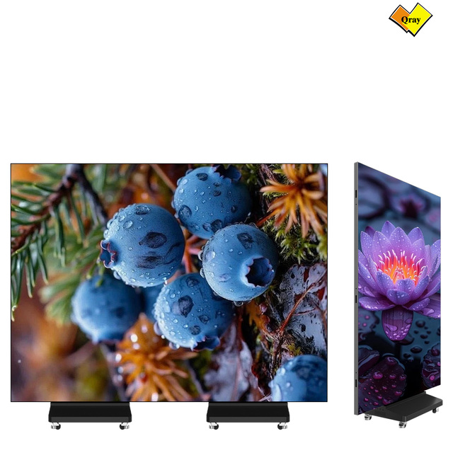 Qray P2.5 Full Color Three-Fold LED Poster Display Screen for Indoor Retail Stores Hotels Exhibitions-Factory Direct