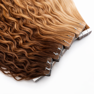 Extension per capelli Remy con nastro adesivo, ricci profondi, in capelli umani per una lunga durata - Product Image 5