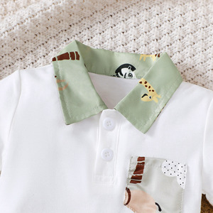 Conjunto de Ropa Casual de Verano para Bebés Niños, 2 Piezas, Mameluco y Pantalones Cortos - Product Image 3