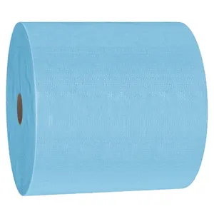 Industyr Machine Use Blue Jumbo Roll Disposable Nonwoven Spunlance Wipes Industrial Wiping Machine Cloth Replacement For Wypall