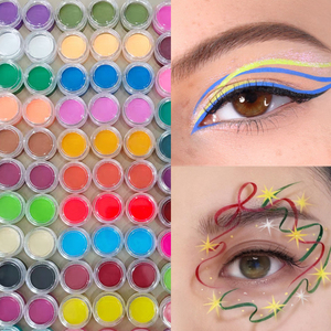Delineador de Ojos Pastel con Logotipo Personalizado, Pintura Facial Activada por Agua a Base de Plantas Naturales con Brillo UV, Maquillaje de Marca Privada, Delineador de Ojos Gráfico Dividido - Product Image 2