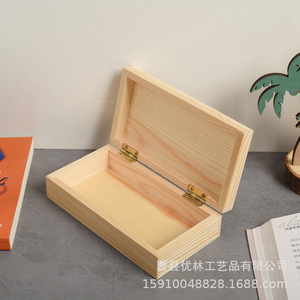 Caja de Madera con Tapa Abatible Hecha a Medida, 15x8x4cm, de Pino, para Almacenamiento de Joyas, Embalaje General - Product Image 3