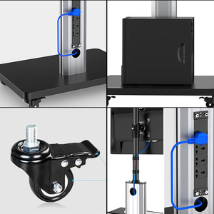 Chariot de travail mobile pour médecin et infirmière, hauteur réglable, 2 niveaux, mobilier hospitalier en métal avec 4 roulettes - Product Image 4