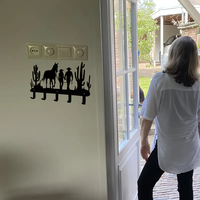 Porte-clés mural moderne à plus de 10 crochets, gain de place, en fer noir, design flexible et portable, support d'angle pour appartement, porte-chapeaux