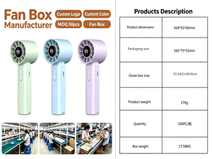Ventilateur de table mini classique en plastique coloré, ventilateur à main domestique, vente en gros - Product Image 1