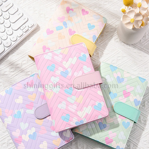 PU da A6 Vòng chất kết dính máy tính xách tay Macaron tim thiết kế kế hoạch tiền tổ chức chất kết dính phong bì ngân sách Bộ - Product Image 3