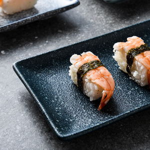 Assiette rectangulaire et en forme de nuage en céramique, style japonais, avec glaçure bleue réactive, pour <span class=keywords><strong>sushi</strong></span>, sashimi, barbecue, vaisselle de restaurant - Product Image 3