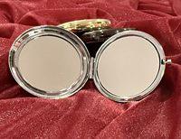 Miroir cosmétique rond gravé au laser UV Htpmart DIY 6,5*6,5 cm, miroir double face