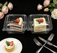 Boîte à gâteau carrée de qualité alimentaire en gros, emballage jetable pour desserts à emporter et traiteur