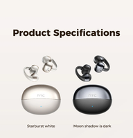 Écouteurs HTC NE56 AI Bluetooth V6.0, écouteurs sans fil sportifs, clip d'oreille OWS, réduction du bruit, appels, ultra-légers