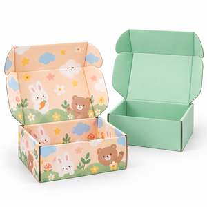 Boîte d'expédition en carton ondulé personnalisée en gros, imprimée en couleur, recyclable, avec logo personnalisé, pliable, pour emballage cadeau - Product Image 4