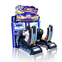 Máquina de Juego Arcade de Carreras con Simulador de Conducción para Dos Jugadores, Operada con Monedas, Estilo Outrun