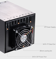 Unestech - Carcasa Externa para Disco Duro de 5 Bahías, Intercambiable en Caliente, SATA de 3.5 Pulgadas, Sin RAID
