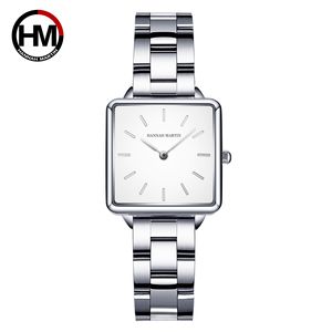 Orologio da Polso Hannah Martin Minimalista con Logo Personalizzato, Movimento al Quarzo Giapponese, Impermeabile, <span class=keywords><strong>Quadrante</strong></span> <span class=keywords><strong>Quadrato</strong></span> per Ragazze e Donne - Product Image 3