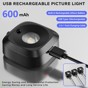 Under Cabinet <b>Light</b> <b>with</b> Charge Station, Rechargeable Magnetic Poster <b>Lights</b> <b>with</b> 3 Color Temperatures, Dimmable <b>Timer</b> LED <b>Light</b> - Product Image 4