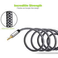 Hochwertiges Nylon geflochtenes vergoldetes Kupfer 3,5mm Stecker auf 3,5mm Buchse Metall gehäuse Stereo-Audio-Verlängerung kabel