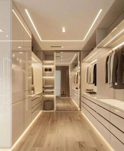 Design moderne Armoires en bois massif en métal Caractéristique lumineuse Chambre à coucher Maison Appartement Vestiaire Utilisation directe en usine Rangement meubles Salle de sport - Product Image 3