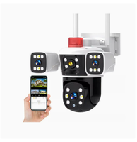 Moniteur sans fil avec trois écrans vidéo pour une vision panoramique couleur de nuit, caméra dôme WiFi haute définition