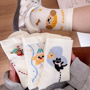 KTA-132 Custom Cute High Quality Girls Cotton <strong>Socks</strong> Puppy Star Sweet <strong>Sweaty</strong> Fashion Casual Sports Wholesale White <strong>Socks</strong> - Product Image 2