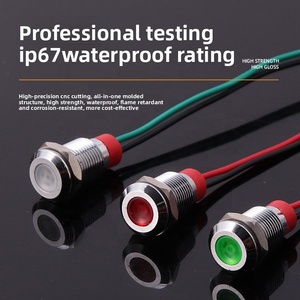 12 mét kim loại tín hiệu chỉ số ánh sáng 3-6V 12-24V Dải không thấm nước dây màu đỏ màu xanh lá cây màu xanh nhỏ Led Diode - Product Image 4