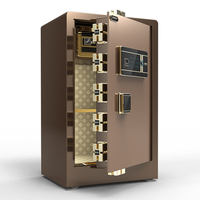 Caja Fuerte de Seguridad para Documentos de Acero Aleado de Grado Inmobiliario, Grande, con Huella Dactilar Biométrica, 5 Pernos, Triple Acceso