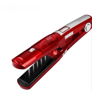 Plancha de pelo de vapor fuerte profesional Salón portátil Cuidado del cabello Ancho 2 en 1 Plancha y rizador - Product Image 1