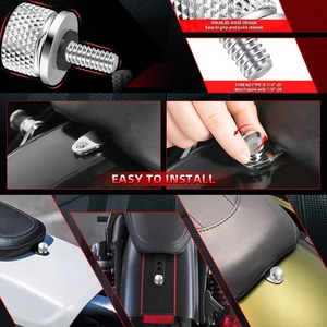 Kit Penutup Tombol Mur Baut Sekrup <span class=keywords><strong>Fender</strong></span> Belakang Berbahan <span class=keywords><strong>Alloy</strong></span> dengan Ulir 1/4"-20 untuk Harley Sportster Fatboy Dyna Softail Chopper - Product Image 2