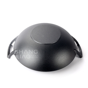 <span class=keywords><strong>Wok</strong></span> Grande de Hierro Fundido Pre-Sazonado de 14 Pulgadas - Compatible con Inducción, Doble Asa, Sartén para Saltear de Gran Capacidad para Todas las Estufas - Product Image 2