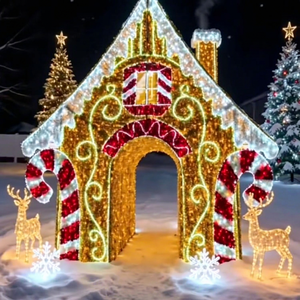 Arche lumineuse de Noël pour centre commercial, idéale pour les photos de vacances - Product Image 1