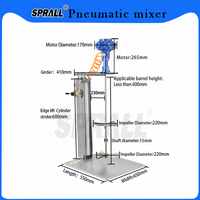 SPRAL Promotion Mélangeur pneumatique à levage pneumatique pour peinture et liquides, pour diverses applications, mélangeur de laboratoire