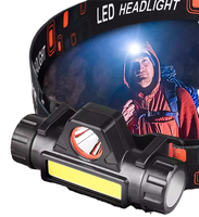Lampe frontale LED super lumineuse Hot Head COB, batterie au lithium 18650, rechargeable par USB, corps en ABS, portable, pêche, camping, IP65