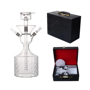 Juego completo <span class=keywords><strong>de</strong></span> pipa <span class=keywords><strong>de</strong></span> agua <span class=keywords><strong>de</strong></span> vidrio Chicha Shisha Pipe Narguile con maleta Manguera <span class=keywords><strong>de</strong></span> embalaje Tazón Pinzas Bandeja <span class=keywords><strong>de</strong></span> carbón Cachimba Pipa - Product Image 1