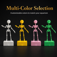 Décoration d'Halloween : Squelette Dansant Imprimé en 3D pour Aquarium, Boîte en Plastique avec Mouvement Dynamique à Propulsion d'Air, Attraction Lumineuse, Nouveauté Fêtes