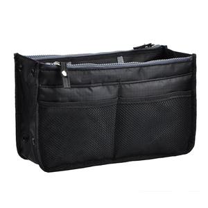 Organisateur de sac à main pliable en nylon noir avec 13 poches, idéal pour les sacs fourre-tout et les sacs infirmières – Grande capacité pour femmes - Product Image 1