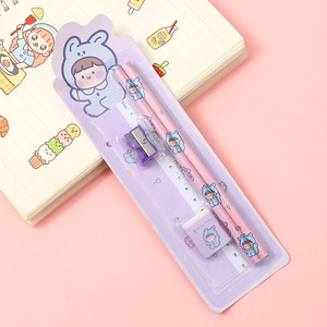 Artículos de Papelería Coreanos Kawaii para Niños, Regla, 2 Lápices, Sacapuntas, Borrador, Juego de Papelería para Niños, Regalo para Niños - Product Image 6