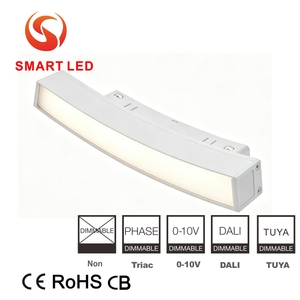<span class=keywords><strong>Rail</strong></span> lumineux <span class=keywords><strong>LED</strong></span> magnétique ultra-mince 20 mm en aluminium moderne 48 V CC pour courbes linéaires 600-1500 mm - Product Image 1
