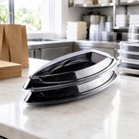jetable pour aliments à sushi à emporter emballage alimentaire de gâteaux desserts en plastique plateau de bateau à sushi