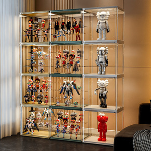 Vitrine magnétique portable en plastique transparente anti-poussière pour figurines et modèles, idéale pour les boîtes mystères Bubble Mart - Product Image 1