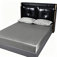 Drap-housse en satin soyeux, couleur unie, avec bande élastique complète, pour la maison, l'hôtel, la chambre à coucher