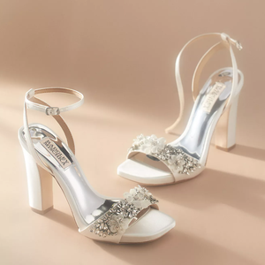 <span class=keywords><strong>Scarpe</strong></span> da Sposa <span class=keywords><strong>con</strong></span> <span class=keywords><strong>Tacco</strong></span> Alto Sottile da 4 Pollici, Eleganti Fiori in Pizzo Bianco, Cinturino alla Caviglia Personalizzabile, Logo Incluso - Product Image 2
