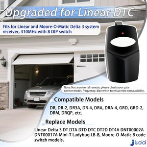 Télécommande de porte de garage 8 commutateurs DIP 310 MHz, émetteur d'ouverture de portail compatible avec les modèles DTA DTD DTC DNT00002A, signal stable - Product Image 2