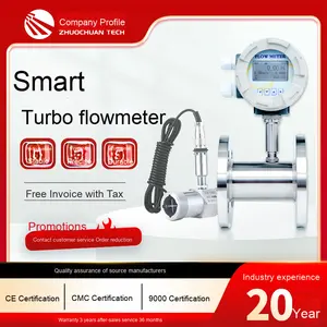 Personalizável OEM Integrado Threaded Clamp Flange Turbine Flowmeter Display LCD para Água Diesel Óleo Lubrificante Ar Líquido - Product Image 3