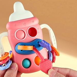 Populaire caoutchouc poignée formation chargeur jouet mignon bouteille tirer sensoriel anneau de dentition jouets sûr Silicone tirant chaîne activité jouet - Product Image 2